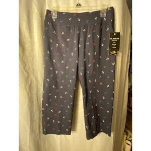 Zac & Rachel women’s dk blue with multi colored anchors crop pants size 6P